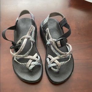 Chaco ZX2 sandal SZ 8 purple, teal and grey